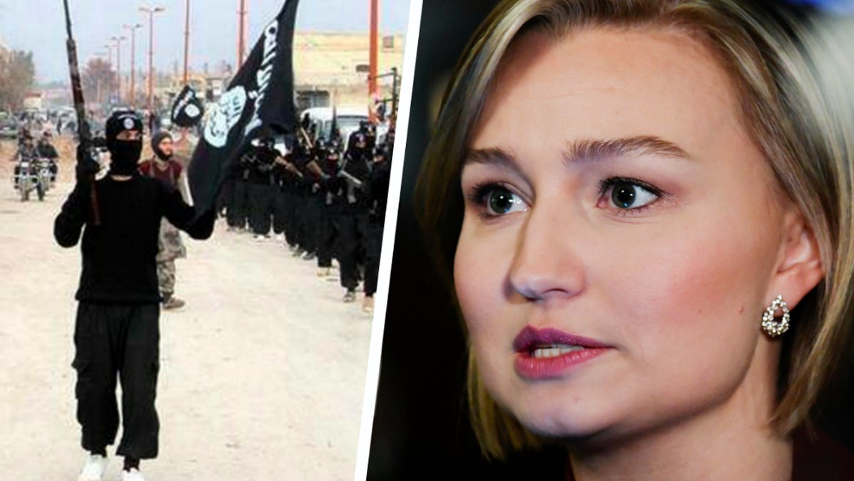 IS-krigare och Ebba Busch Thor. Kollage