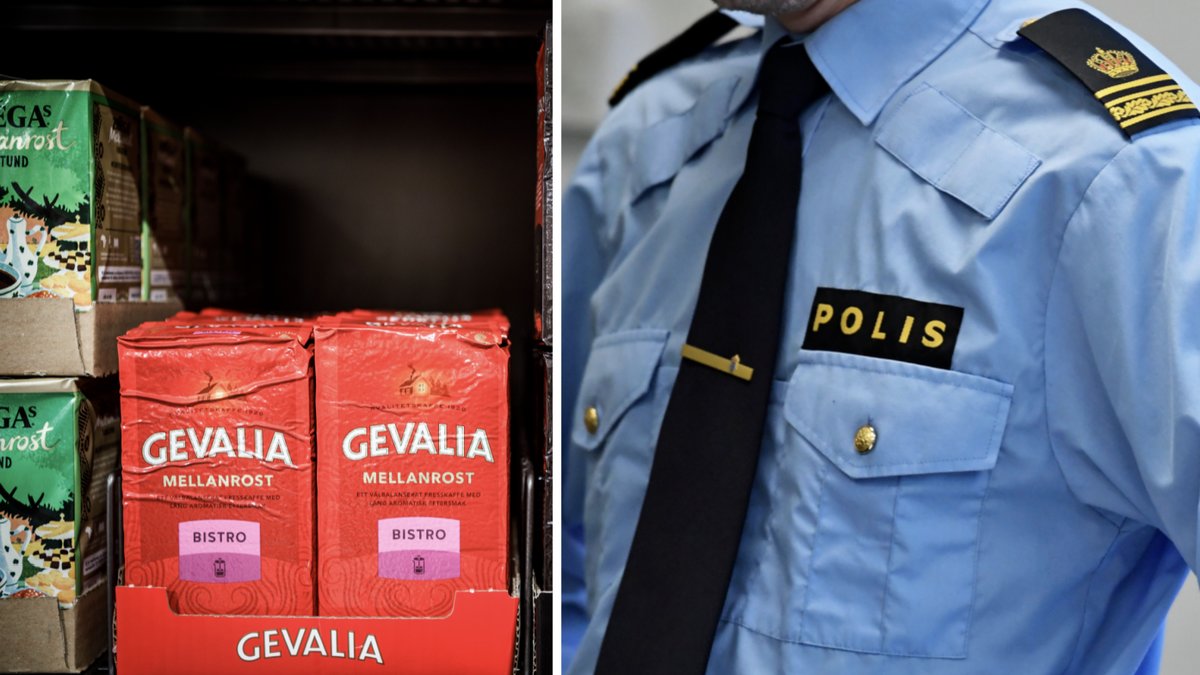Genrebilder på kaffe och polis.