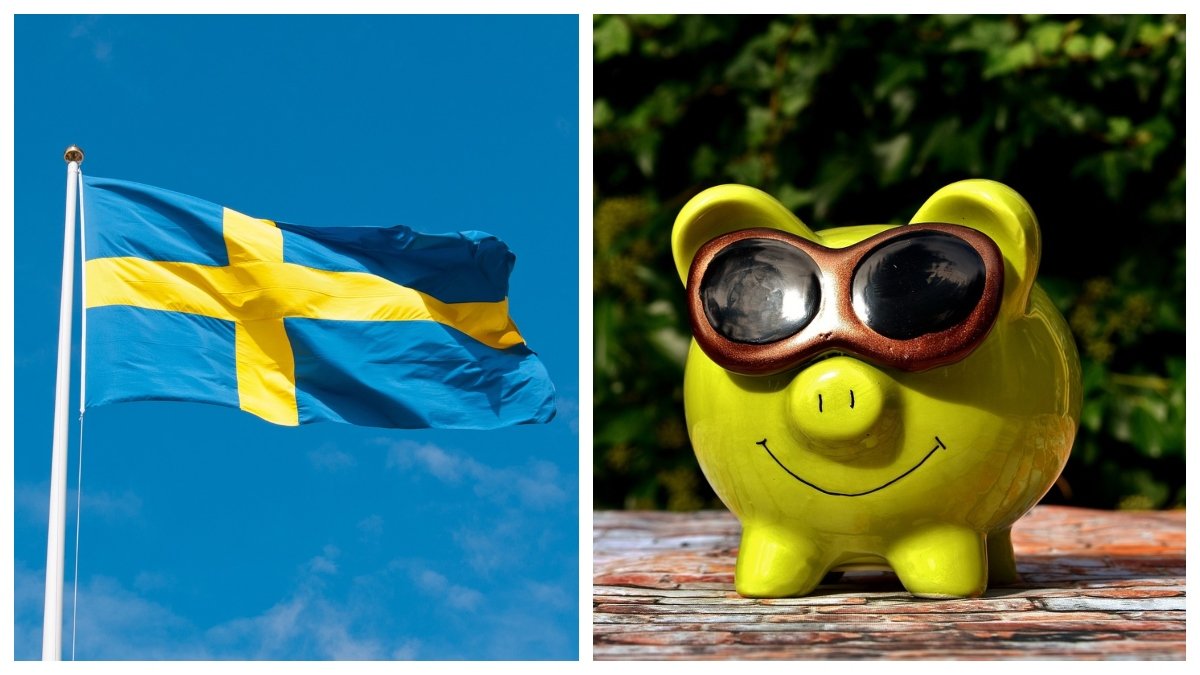 Ekonomi Skuld Flagga Spargris