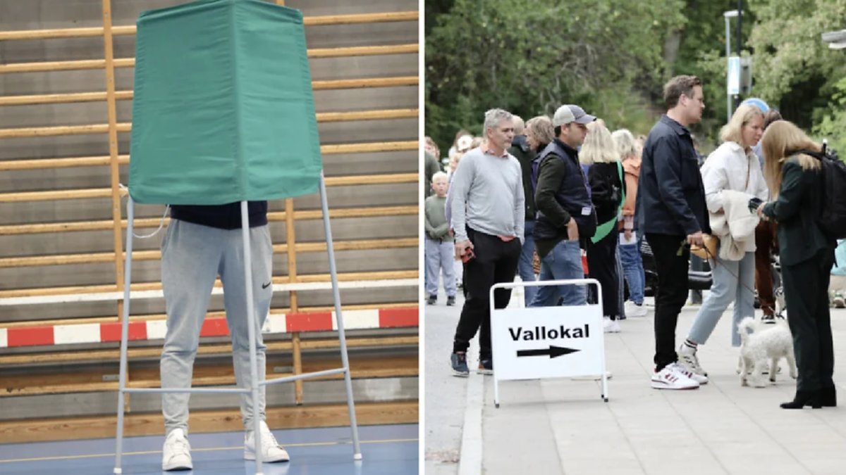 Köerna till vallokalerna ringlar sig långa runt om i landet.