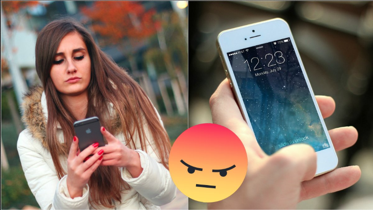 Kvinna med iPhone