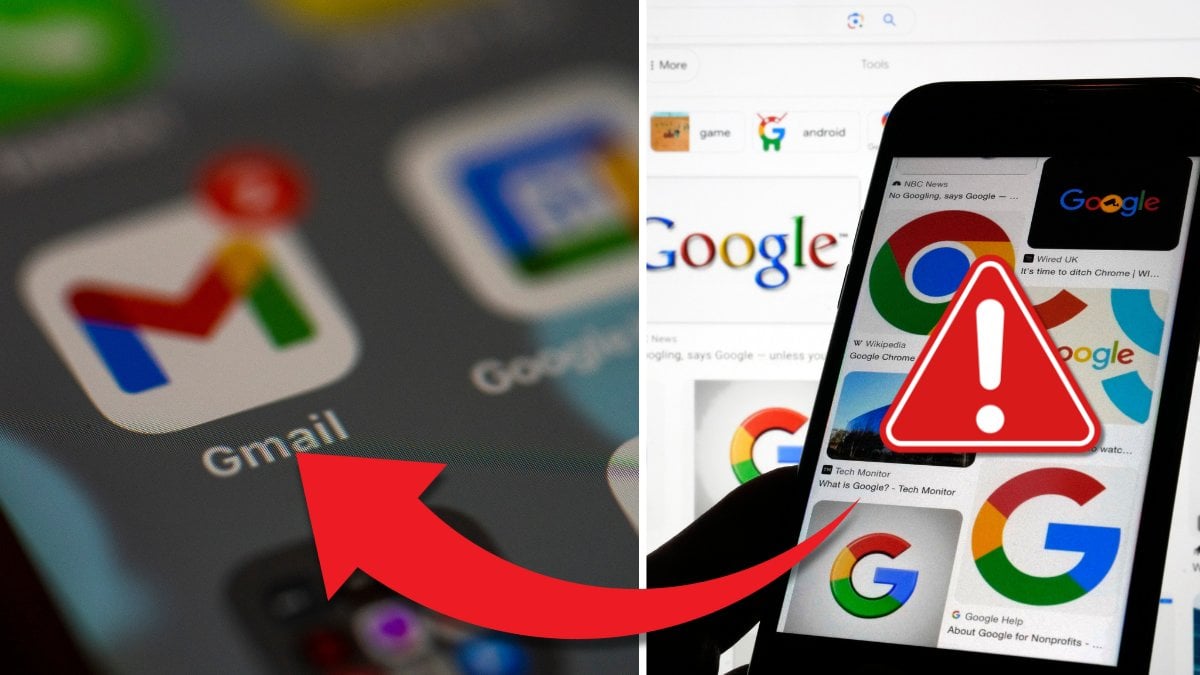 Google på mobilen och Google-logotypen.