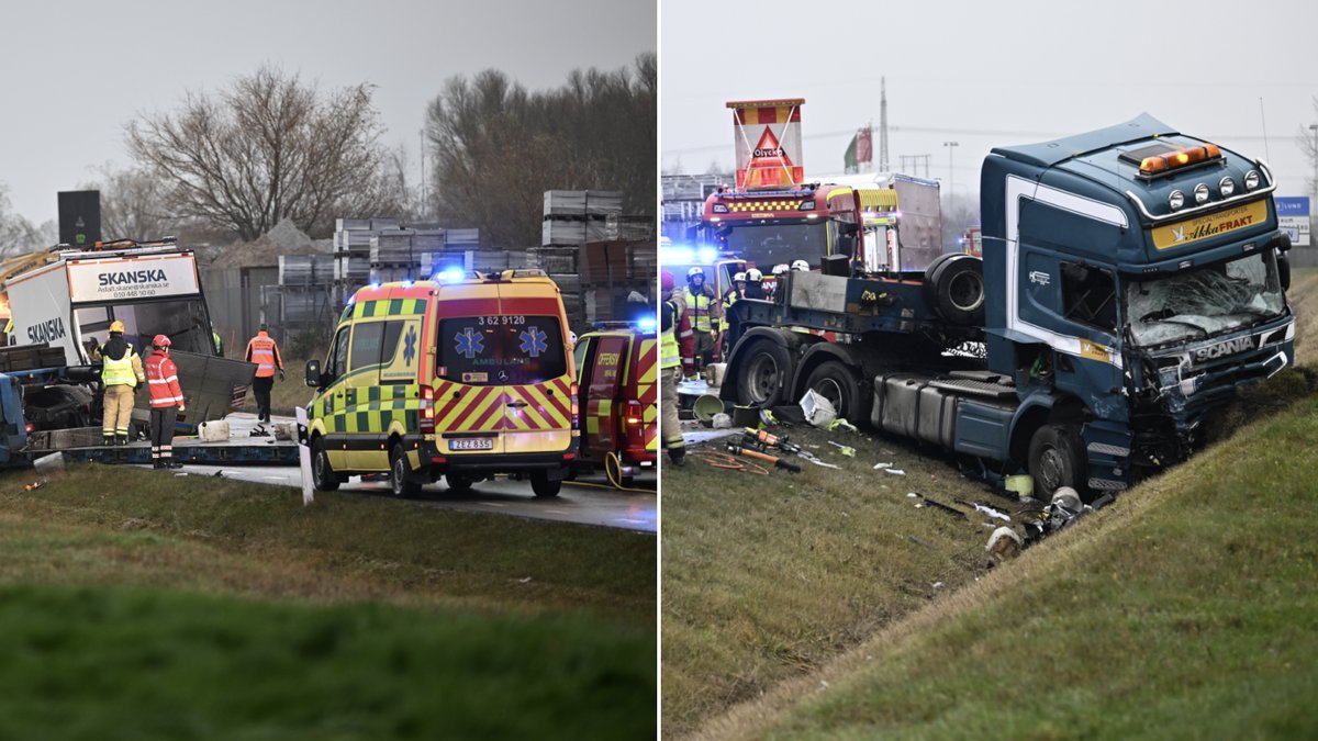Två personer har förts till sjukhus efter olycka i Staffanstorp.
