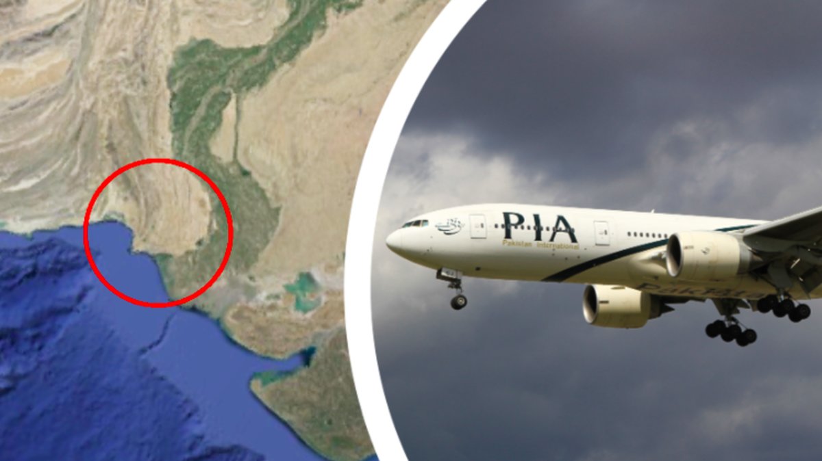 Ett flygplan har kraschat i närheten av flygplatsen Jinnah International Airport.