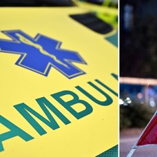 ambulans och trafikolycka-skylt