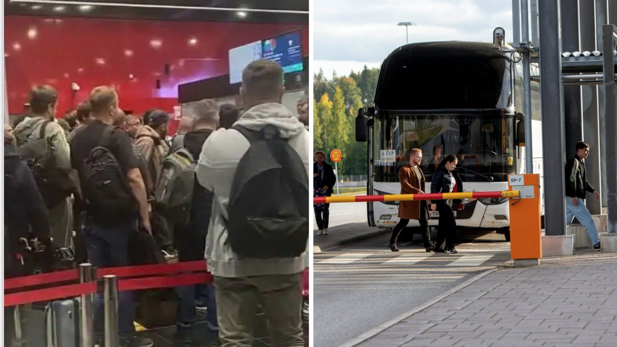 Ryska stridsdugliga män flyr Ryssland.