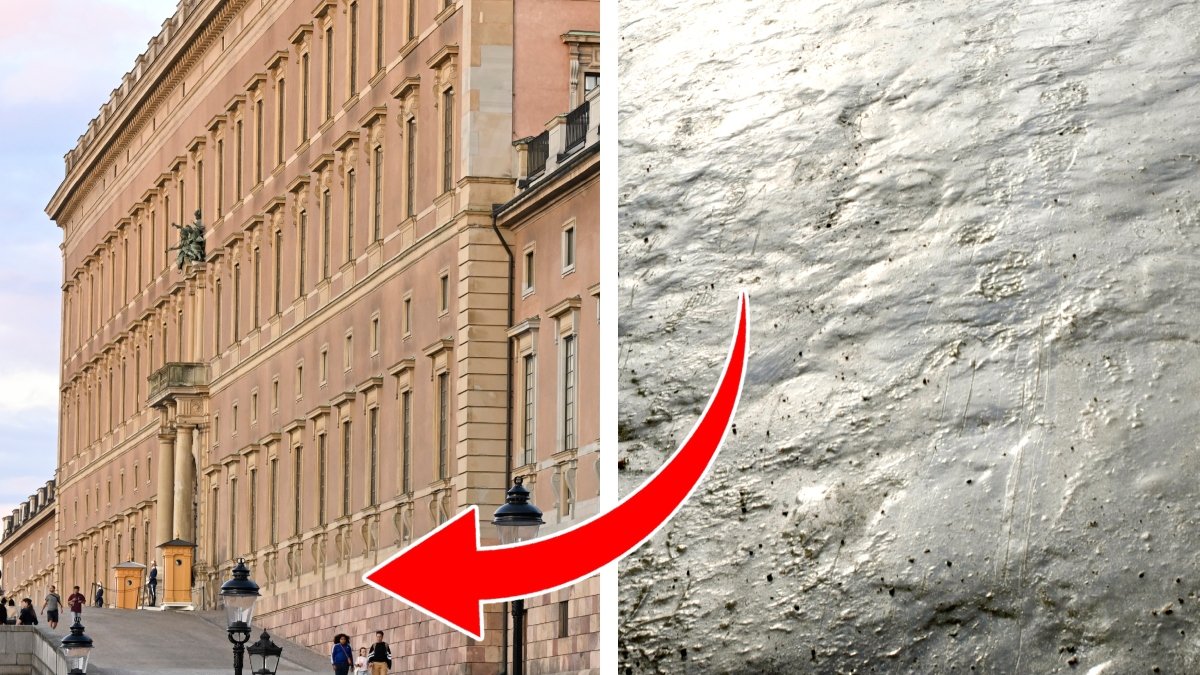 En soldat har halkat vid Kungliga slottet i Stockholm