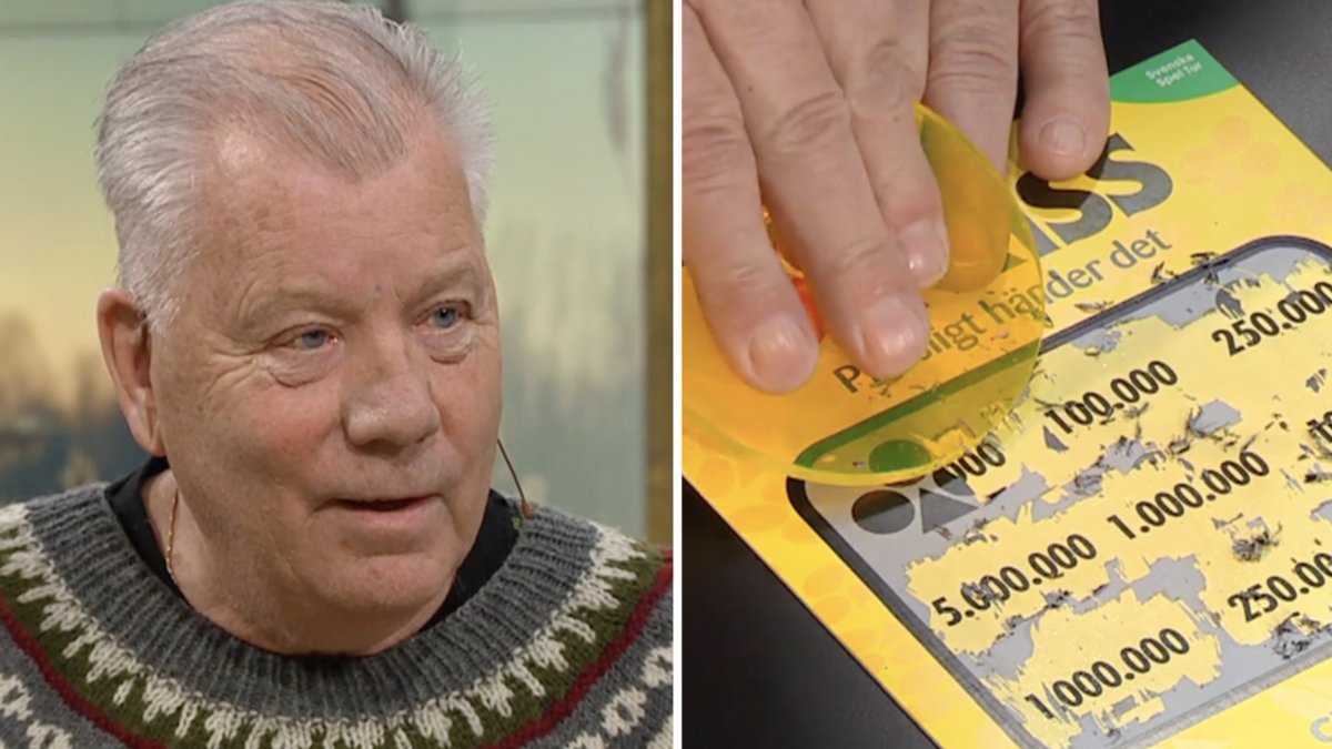 Leif från Krylbo skrapar fram storvinsten i Nyhetsmorgon. 