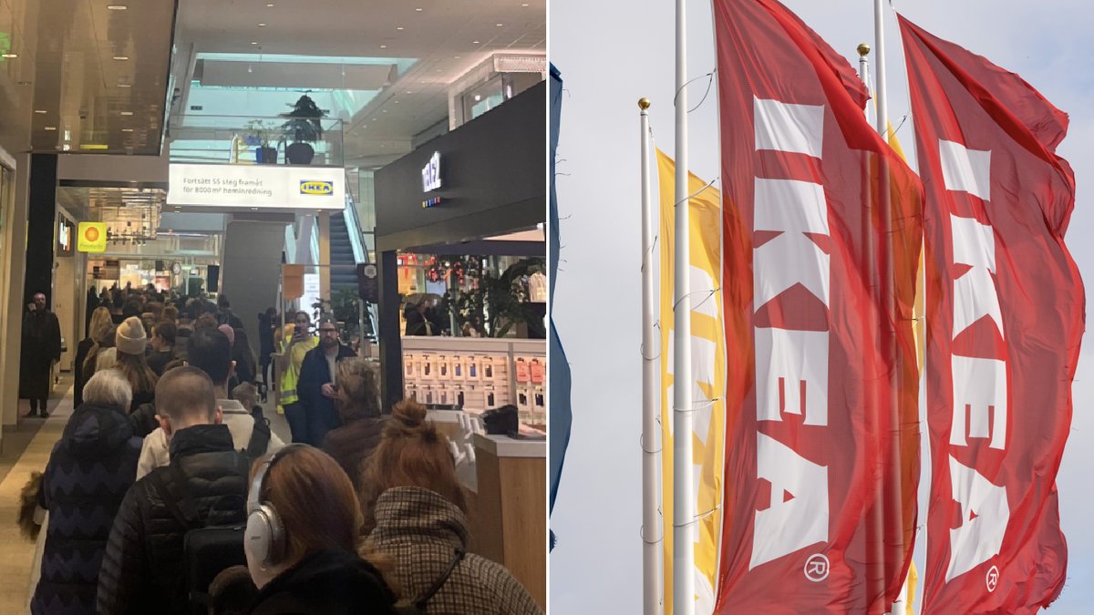 Köerna ringlade sig flera hundra meter utanför Ikea i Gallerian.