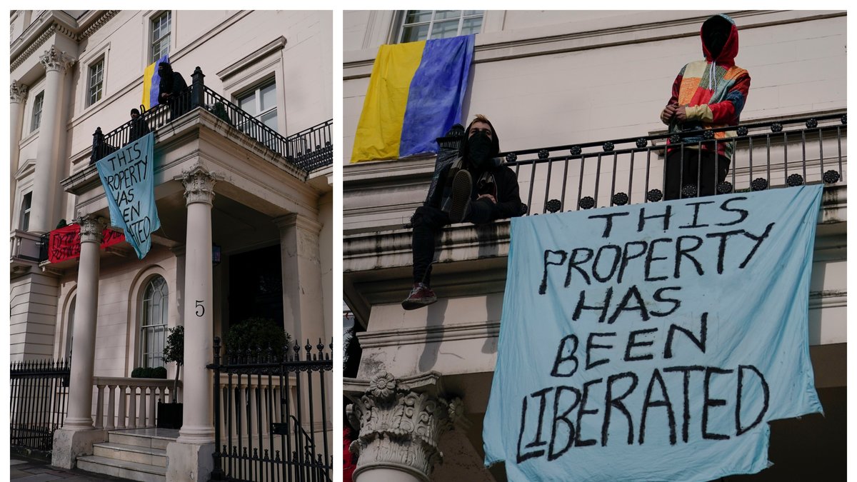 Huset ockuperades av aktivister under flera timmar.
