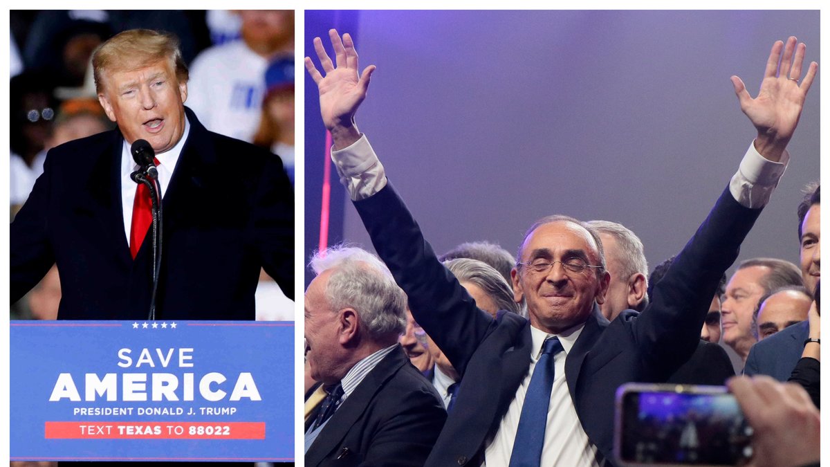 Donald Trump sympatiserar med den franska presidentkandidaten Éric Zemmour.