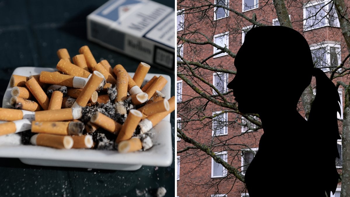 En kvinna har stämts av sin hyresvärd för att hon rökt inomhus.