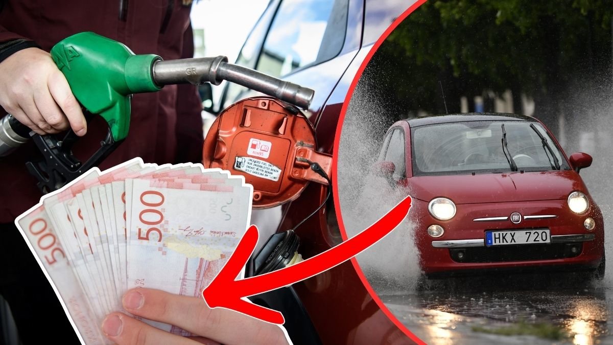 Pengar, bensinmack, bil