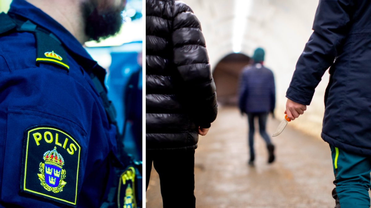 14-åriga pojkar knivhotades – rånades av stort gäng