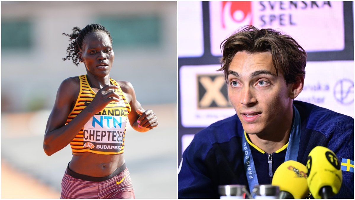 Rebecca Cheptegei och Armand Duplantis