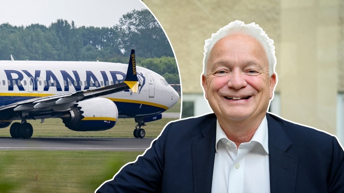 Ryanairs vd Eddie Wilson och Ryanairs flygplan.
