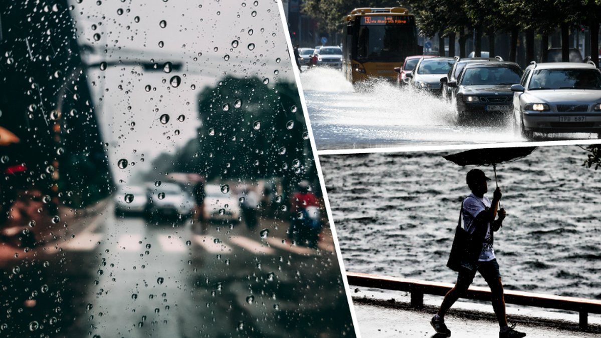 Under kvällen drar ett regnoväder från Danmark in över landet