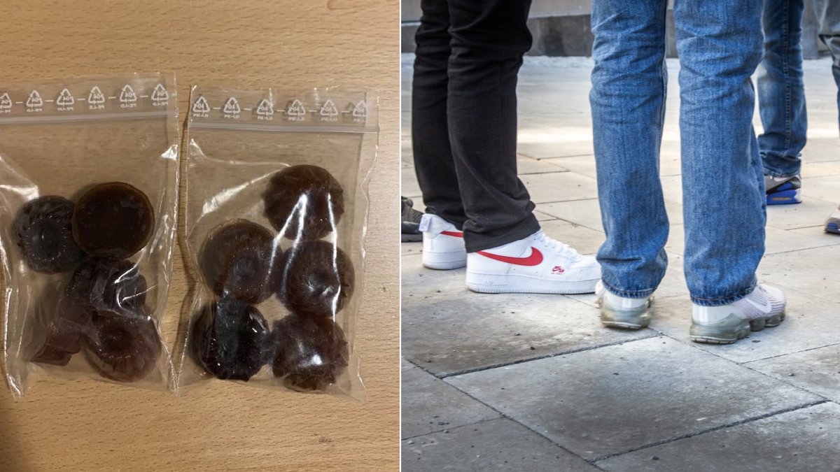 Drogerna ser ut som små sockerkakor. 