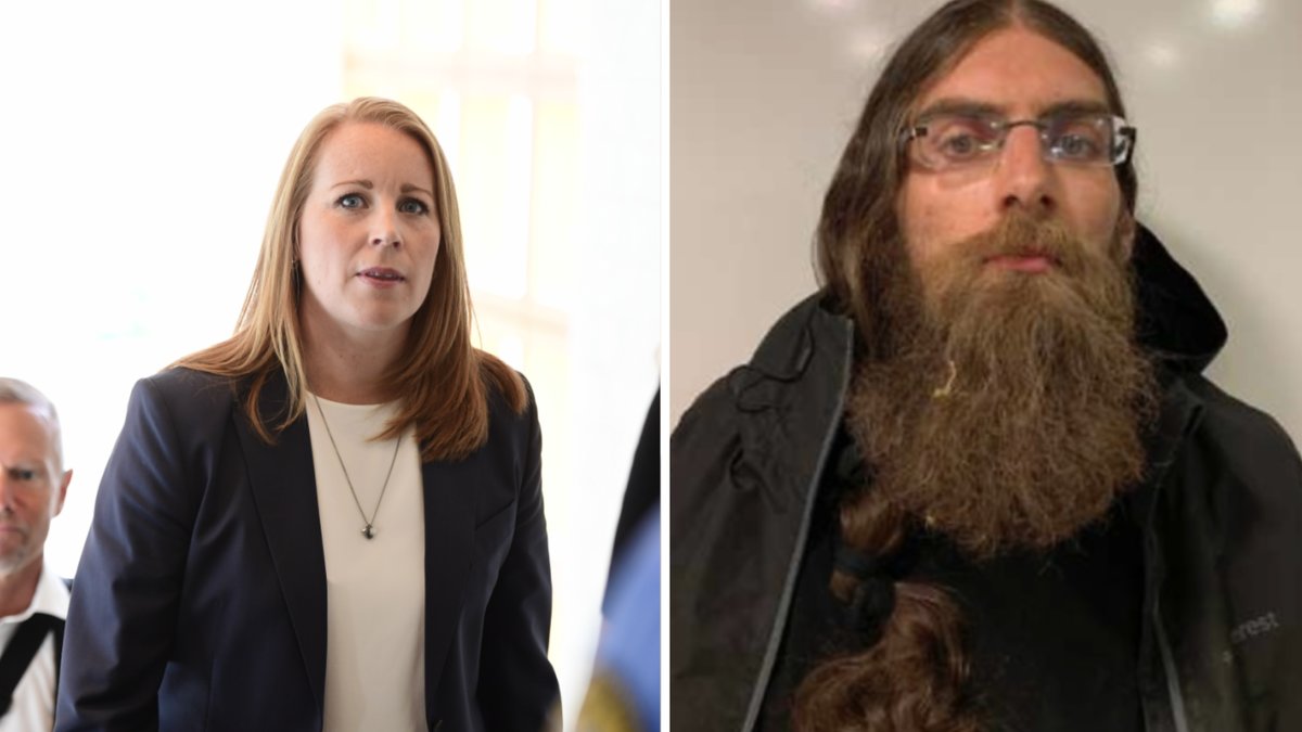 Centerpartiets partiledare Annie Lööf (C) under en paus i huvudförhandlingen om terroristbrott i Visby som vid Gotlands tingsrätt.