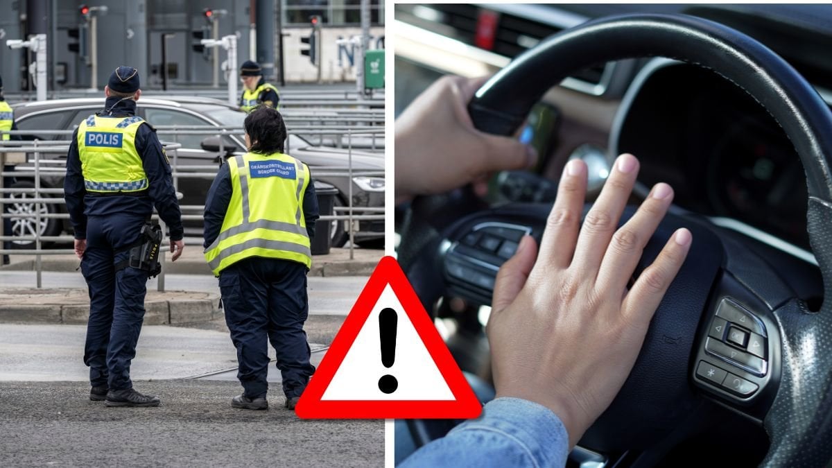 Poliskontroll och en tuta. 