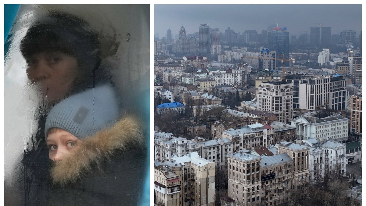 Bilder från invaderade Ukraina.