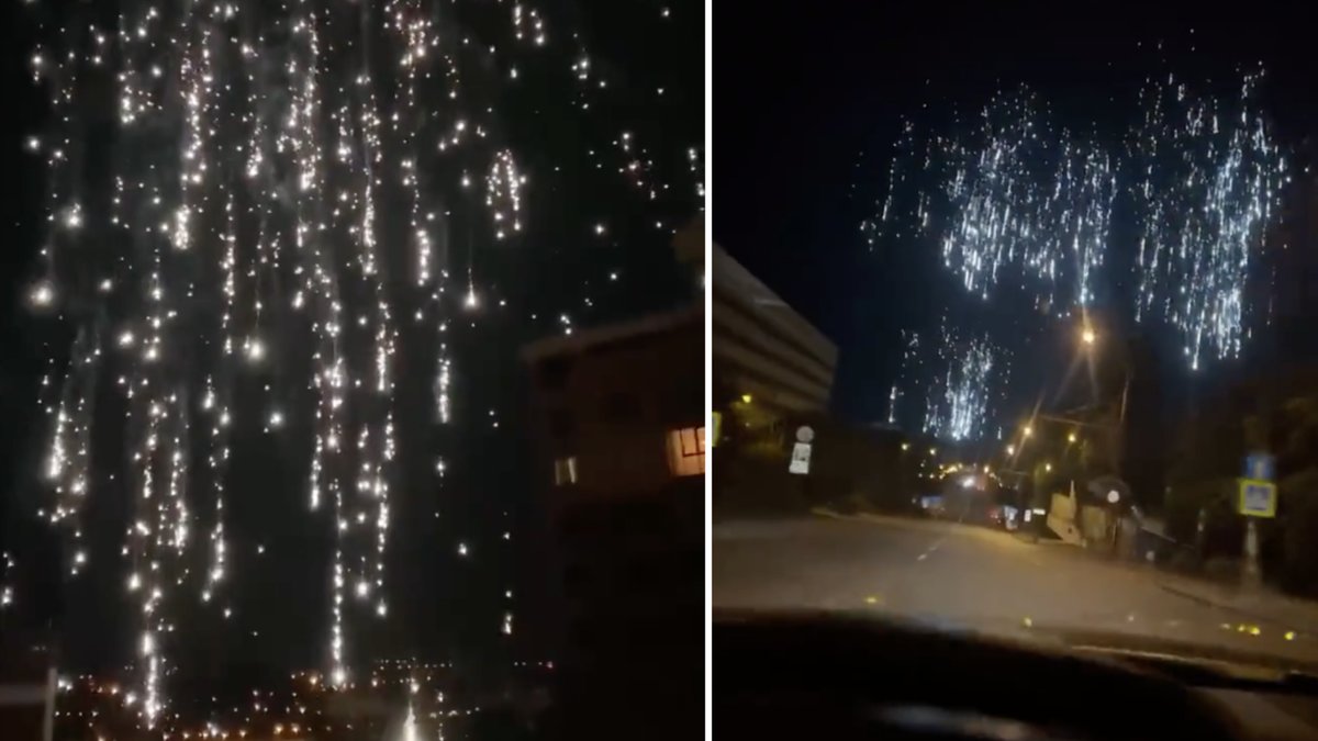 Termitbomber regnar över himlen i vad som fastställts vara Donetsk