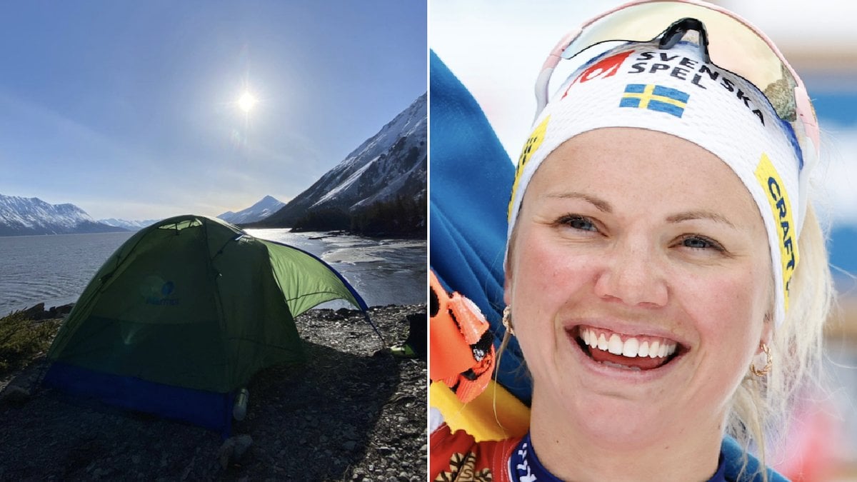 Emma Ribom hälsade på pojkvännen JC Schoonmaker i Alaska i våras.