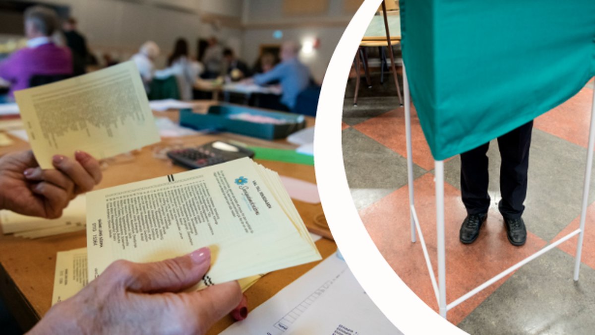 Räkning av röster, person i vallokal.