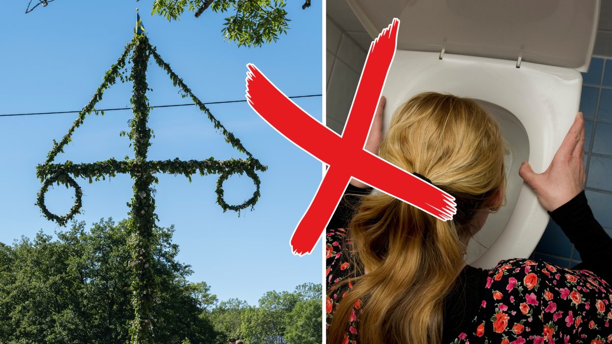 Midsommarstång och en magsjuk person