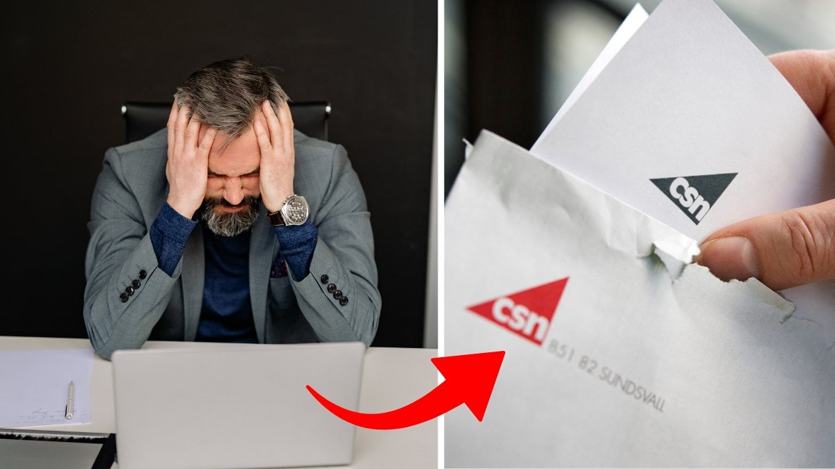 Stressad man och brev från CSN