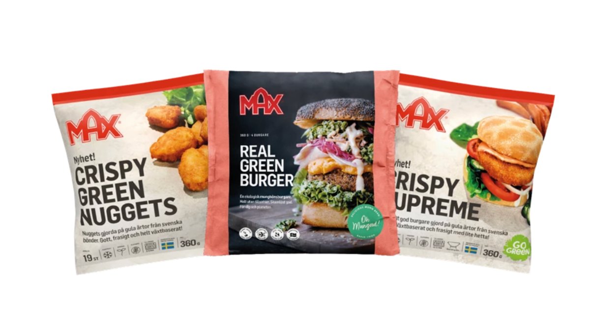 Max-green-produkter som säljs i butik.