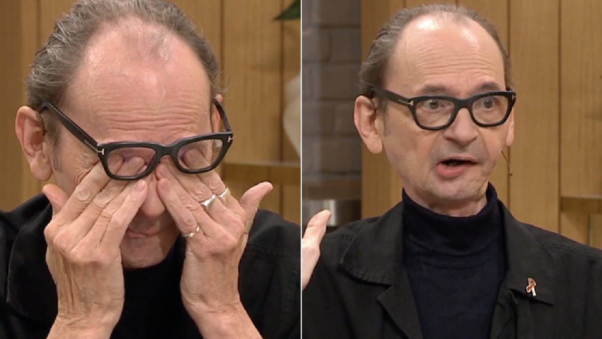 Erik Videgård brast ut i gård under en intervju i Nyhetsmorgon.