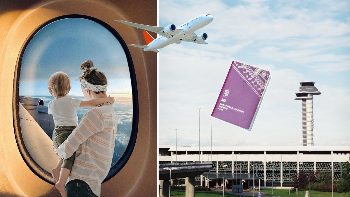 Flygplan, pass, familj