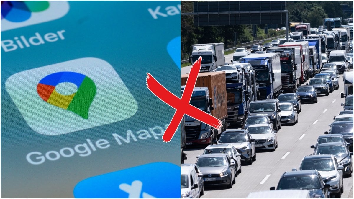 google maps och bilkö på autobahn