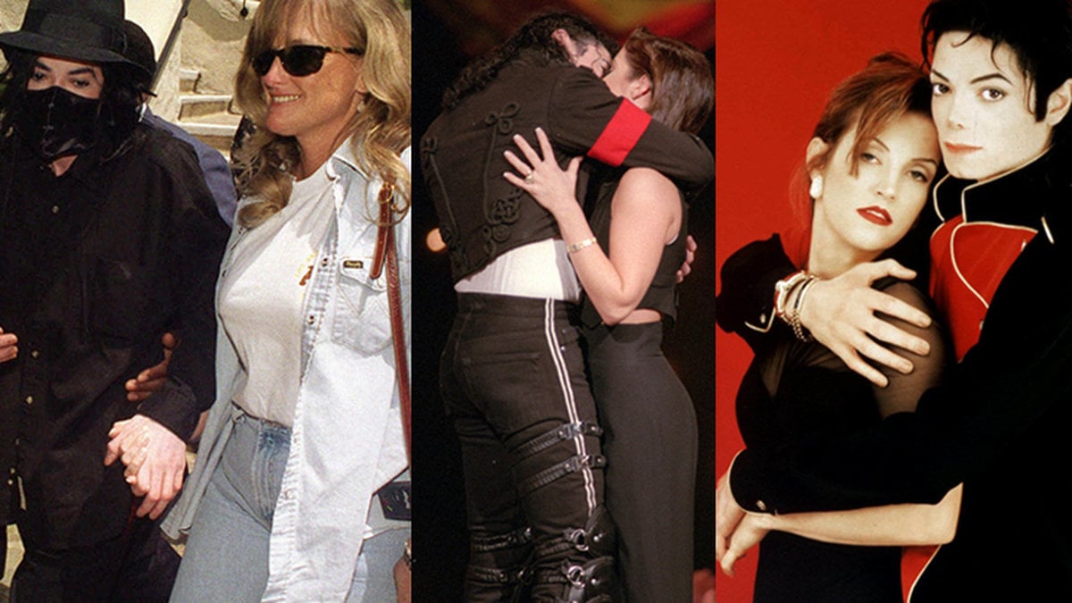 Michael Jackson med Lisa Marie Presley och Debbie Rowe