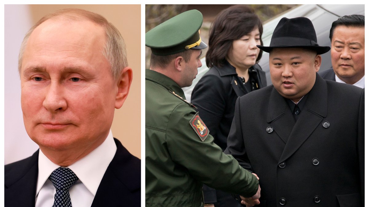 Kim Jong-Un hyllar Vladimir Putin.