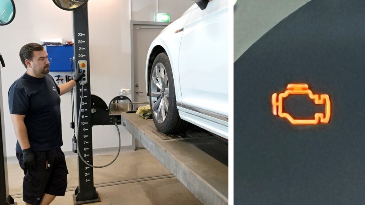 Motorlampan besiktning