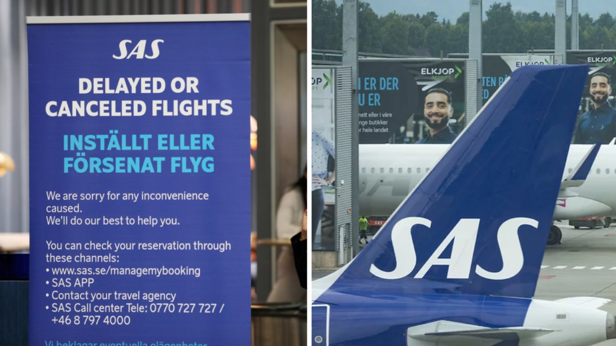 SAS ställer in 1 700 planerade avgångar i september.