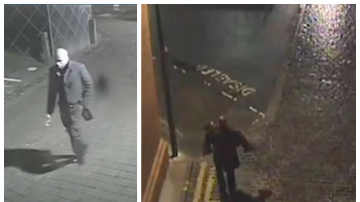 Våldtäktsmannen fångades på flera övervakningsfilmer.