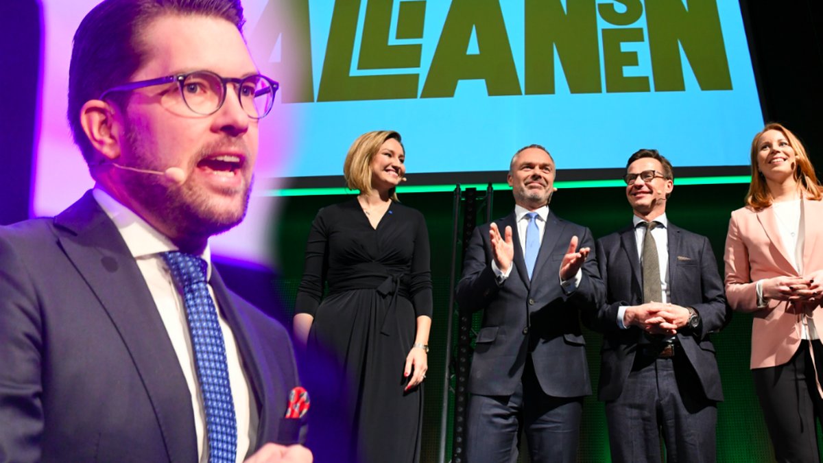 Jimmie Åkesson och de fyra alliansledarna