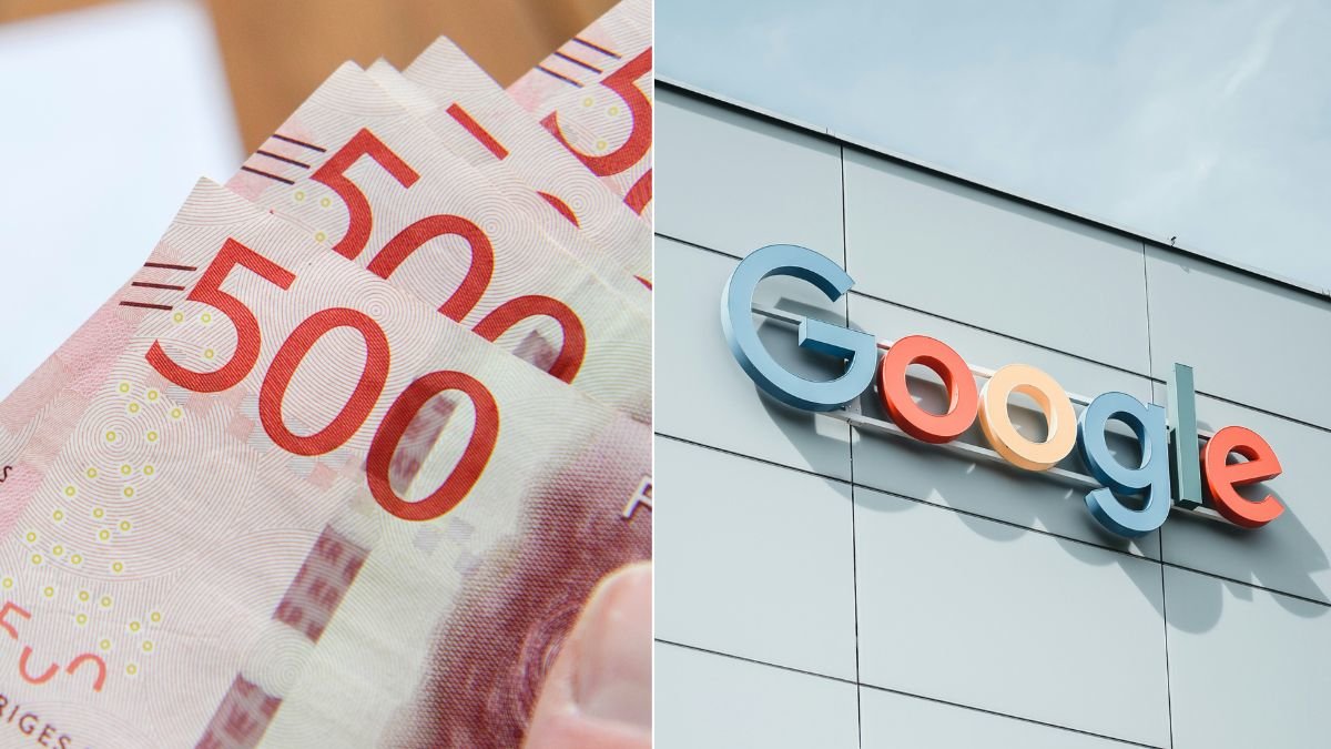 Pengar och Google-loggan.