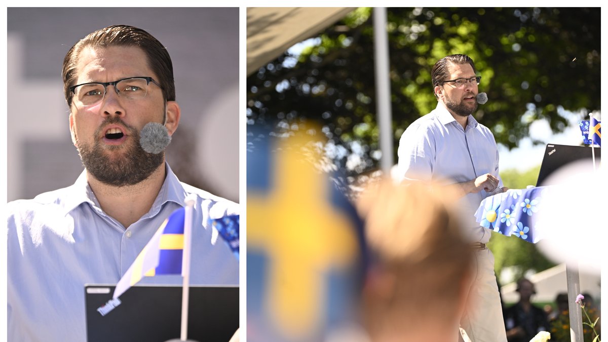 Jimmie Åkesson (SD) höll tal under Almedalsveckan 2022.