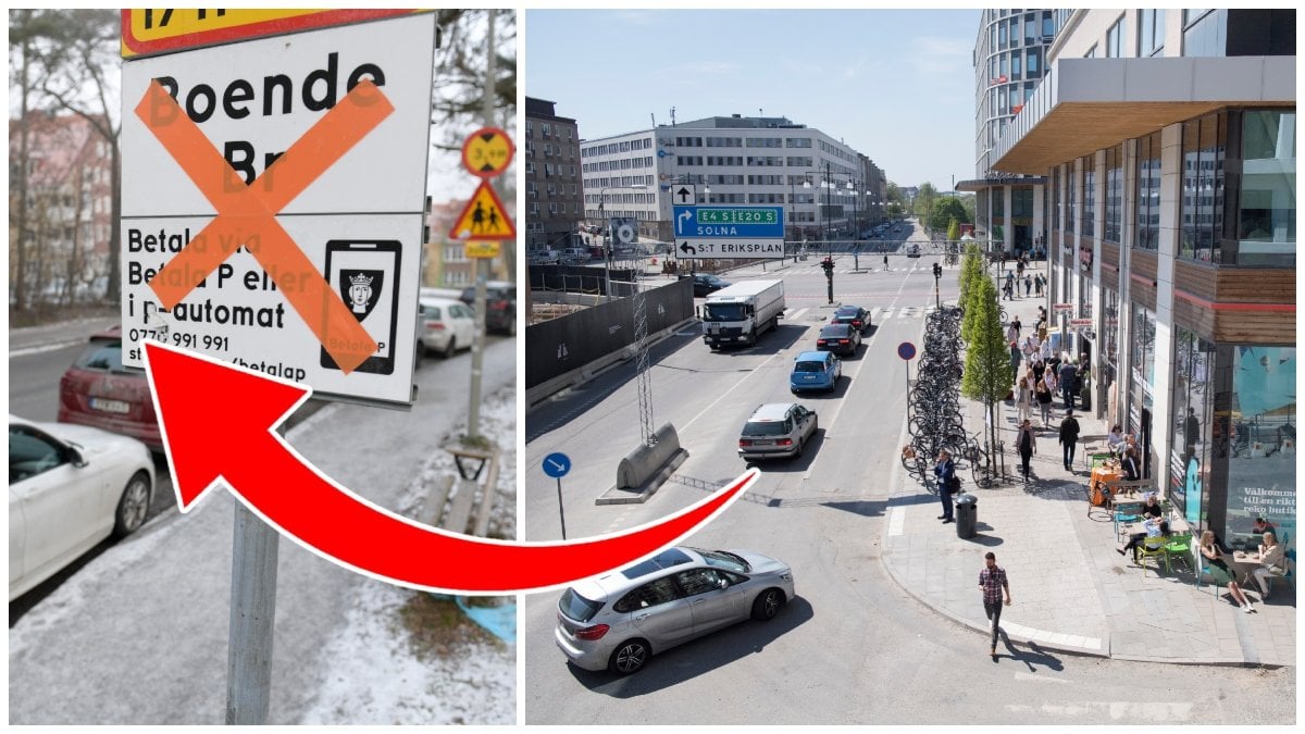 Genrebild på struken boendeparkering och Hagastaden.