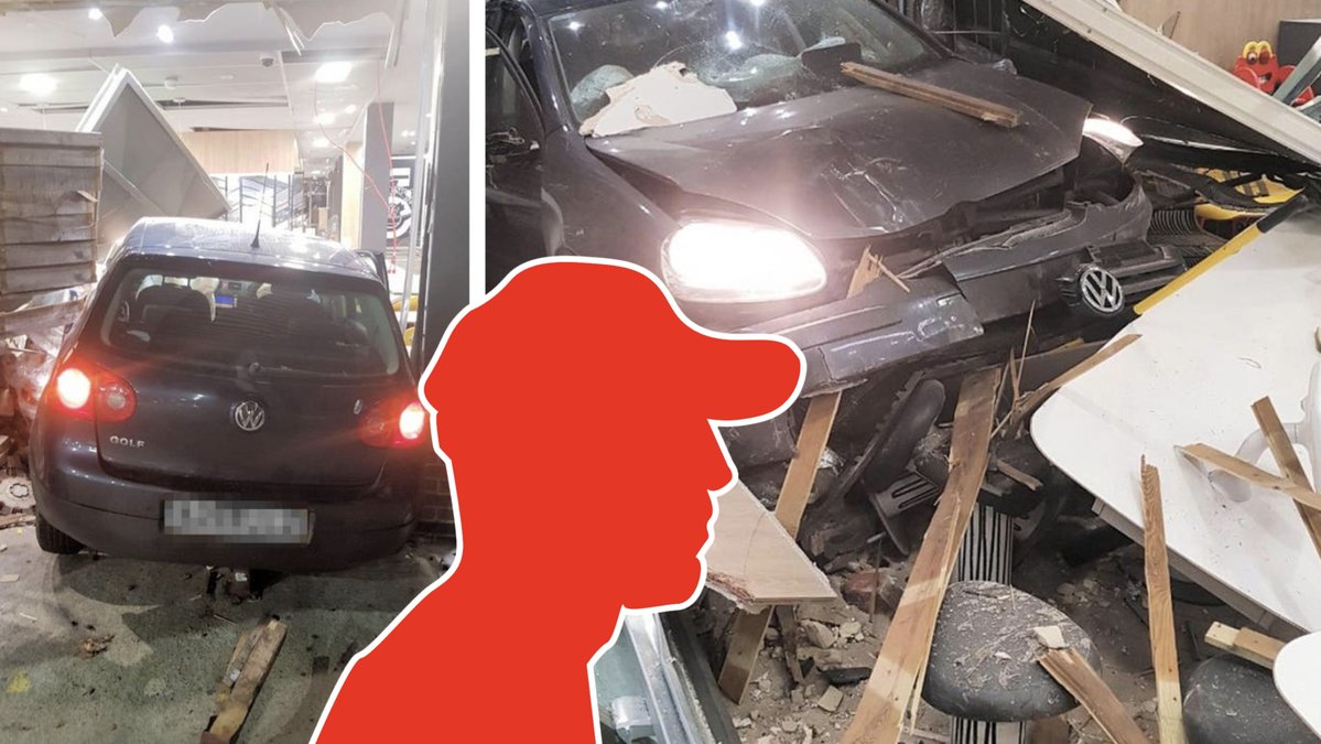 Mannen som körde rattfull kraschade in i en McDonalds-restaurang.