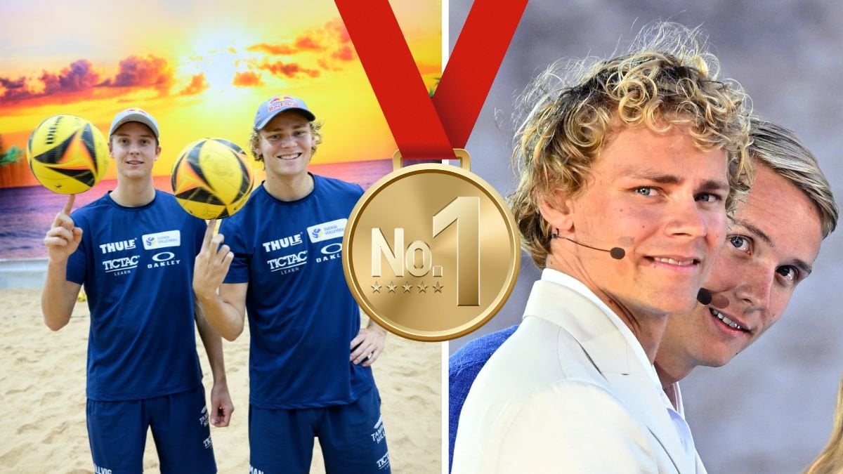 David Åhman och Jonatan Hellvig till höger och vänster. en gulmedalj i mitten.