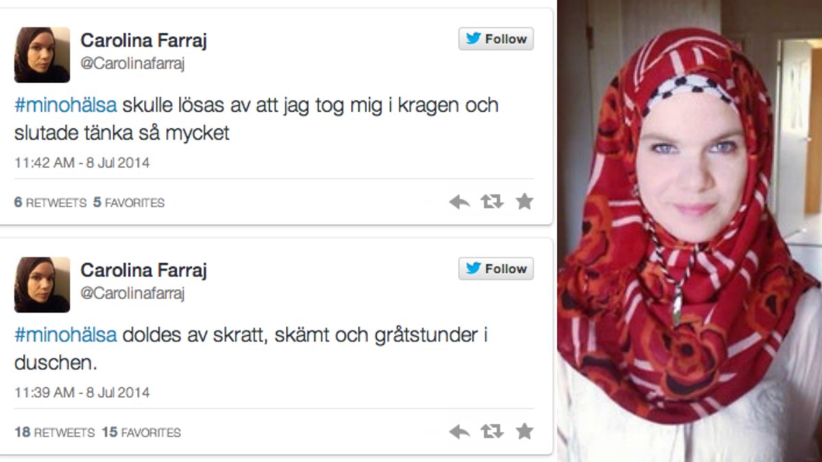 Carolina vill att fler ska våga berätta om psykisk ohälsa.