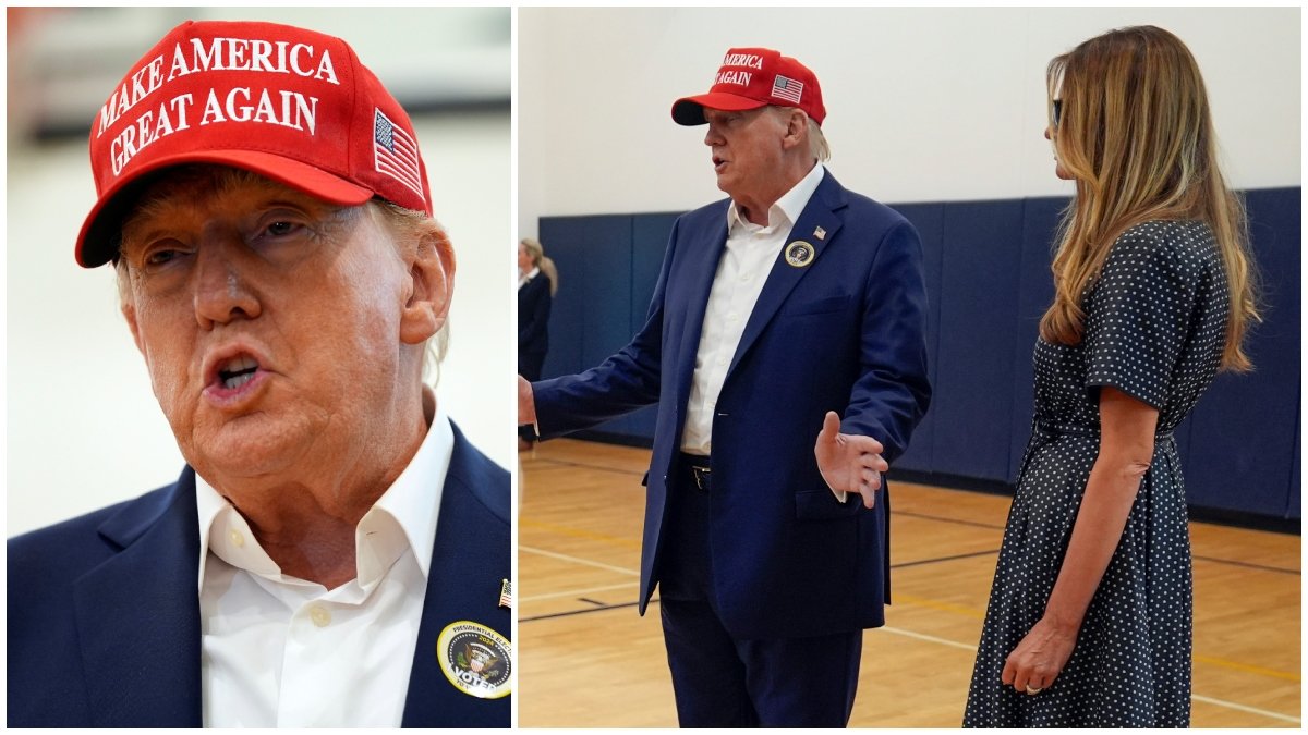 Donald Trump mötte pressen efter att ha röstat.