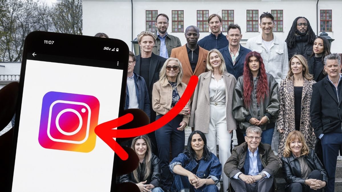 Instagram-appen och gruppbild från Förrädarna