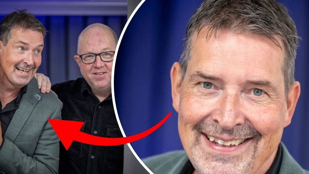 Johan Wester och Anders Jansson till vänster. Närbild på Johan Wester till höger. Röd pil pekar från närbilden till duon. 