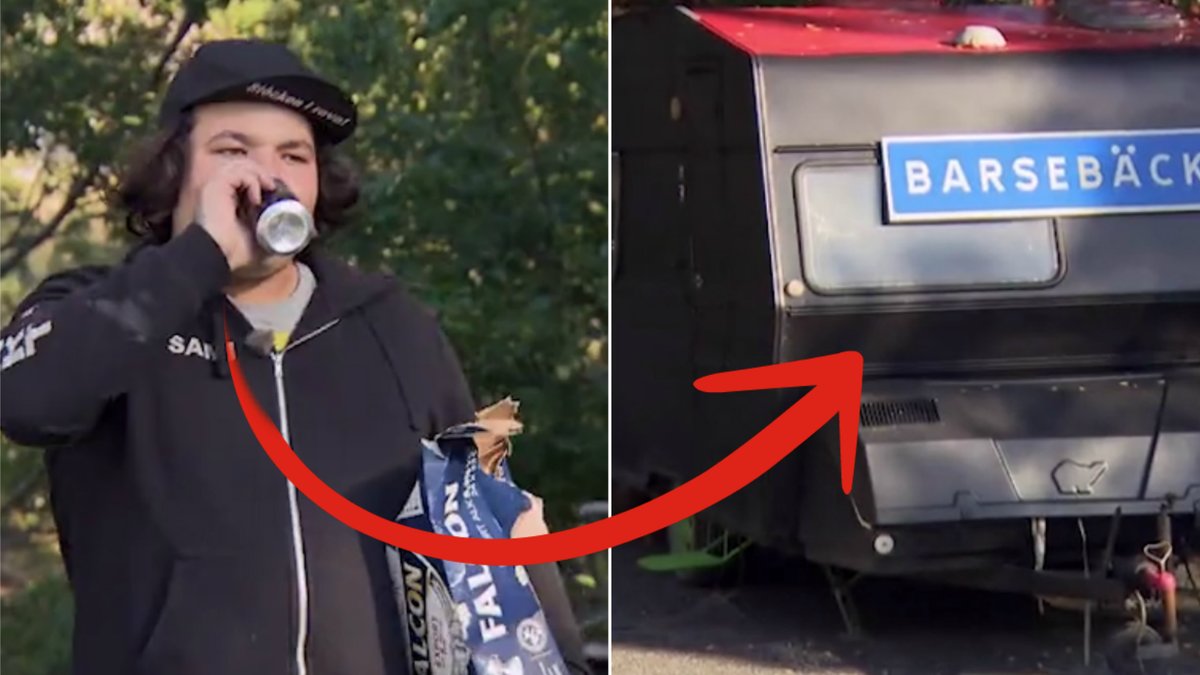Sami som är med i Lyxfällan. Hans husvagn.